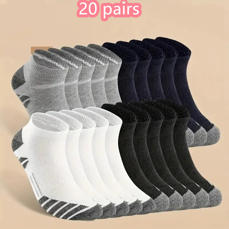 Athletic Sock Cushion - 1/10/20 คู่ข้อเท้ากีฬาวิ่งถุงเท้าผ้าฝ้ายBreathable Low CutกีฬาTabถุงเท้าสําหรับบุรุษและสตรี