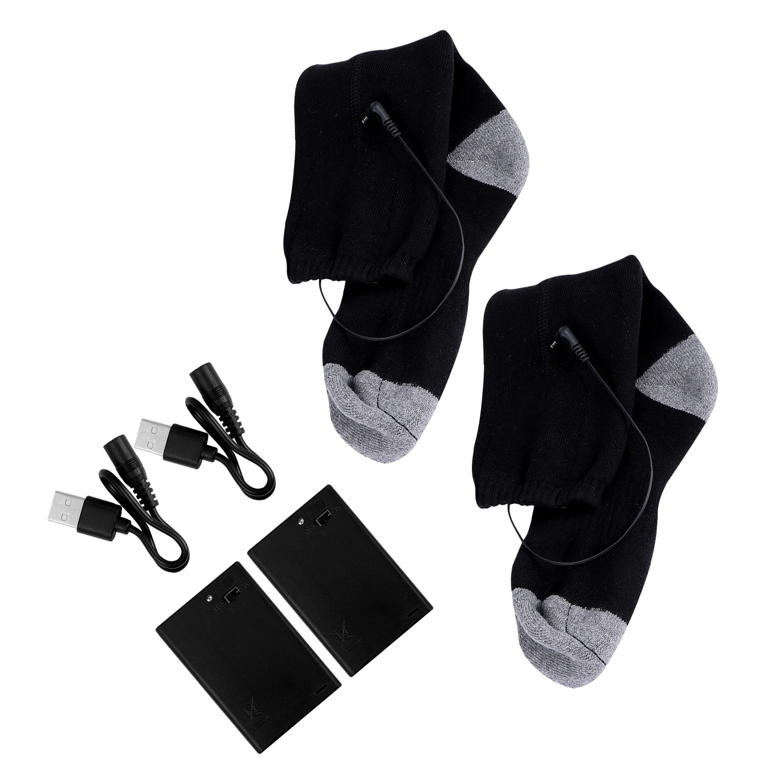 Thermal Sock Winter - ถุงเท้าทำความร้อน USB 1 ชุด สำหรับให้ความอบอุ่นแก่เท้าในฤดูหนาว เหมาะสำหรับการเดินทางกลางแจ้ง