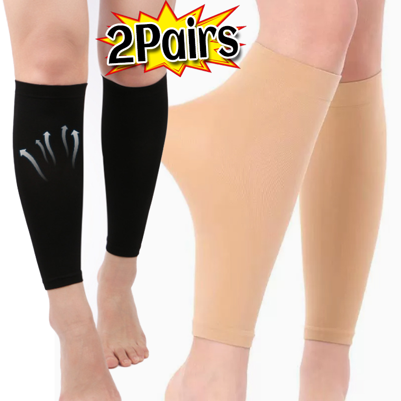 Compression Sleeve Calf - 1/2คู่ ถุงเท้ายืดหยุ่น ปลอกขาแบบรัดกระชับ ถุงเท้าแบบแรงกดเฉพาะส่วน ระบายอากาศได้ดี สำหรับกีฬา