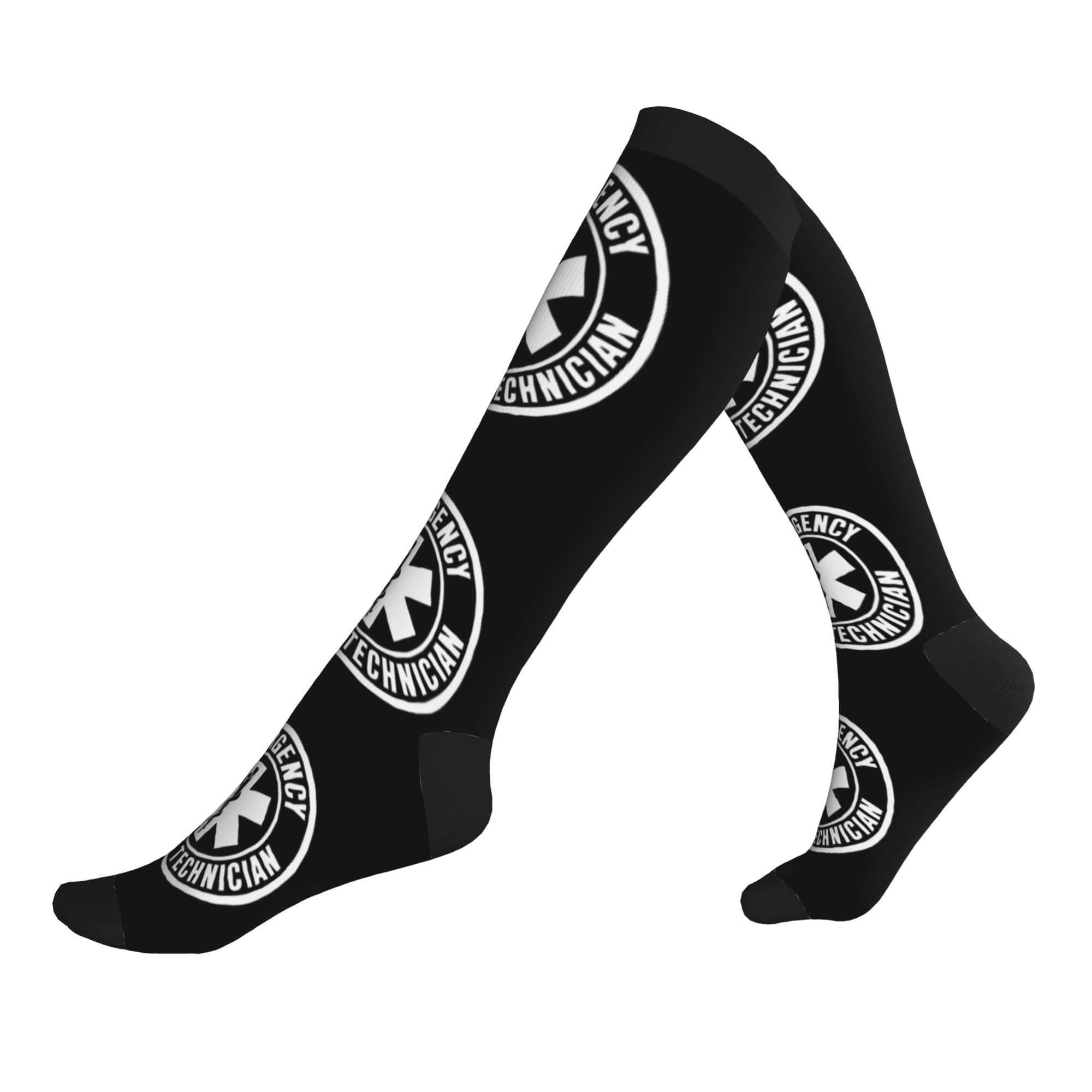 Compression Sock Medical - ถุงเท้าลายโลโก้ Emt Star Of Life สำหรับเจ้าหน้าที่แพทย์ฉุกเฉิน