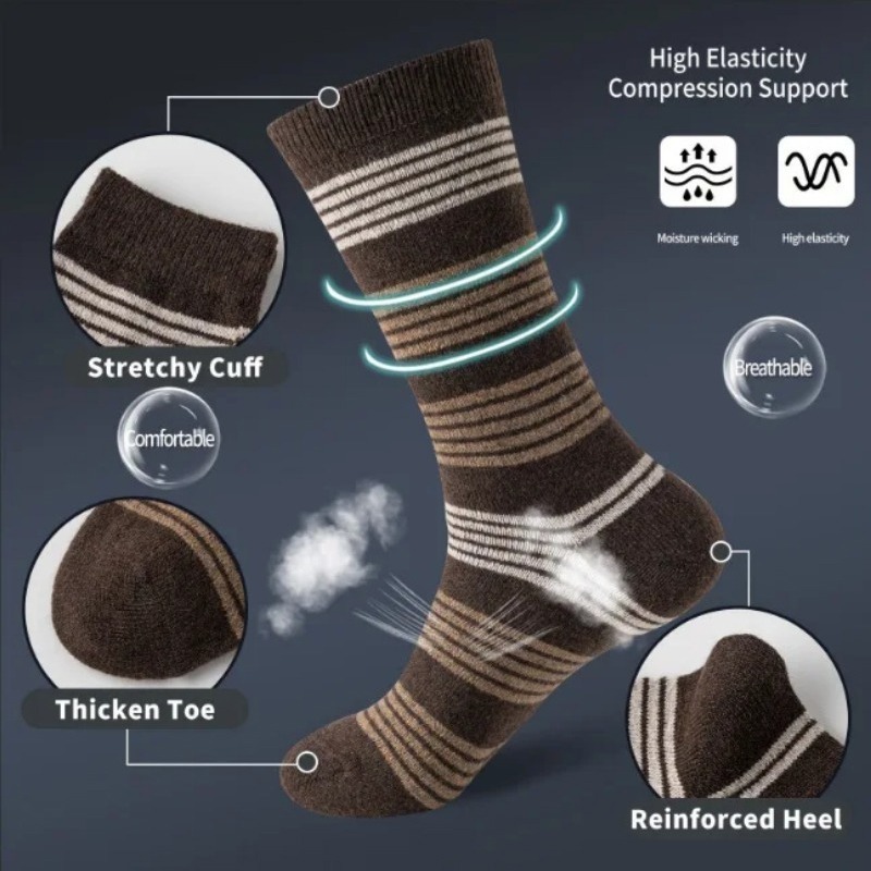 ถุงเท้าลายตารางสีน้ำตาลวินเทจ  - Dress Sock Men บทวิจารณ์และราคา