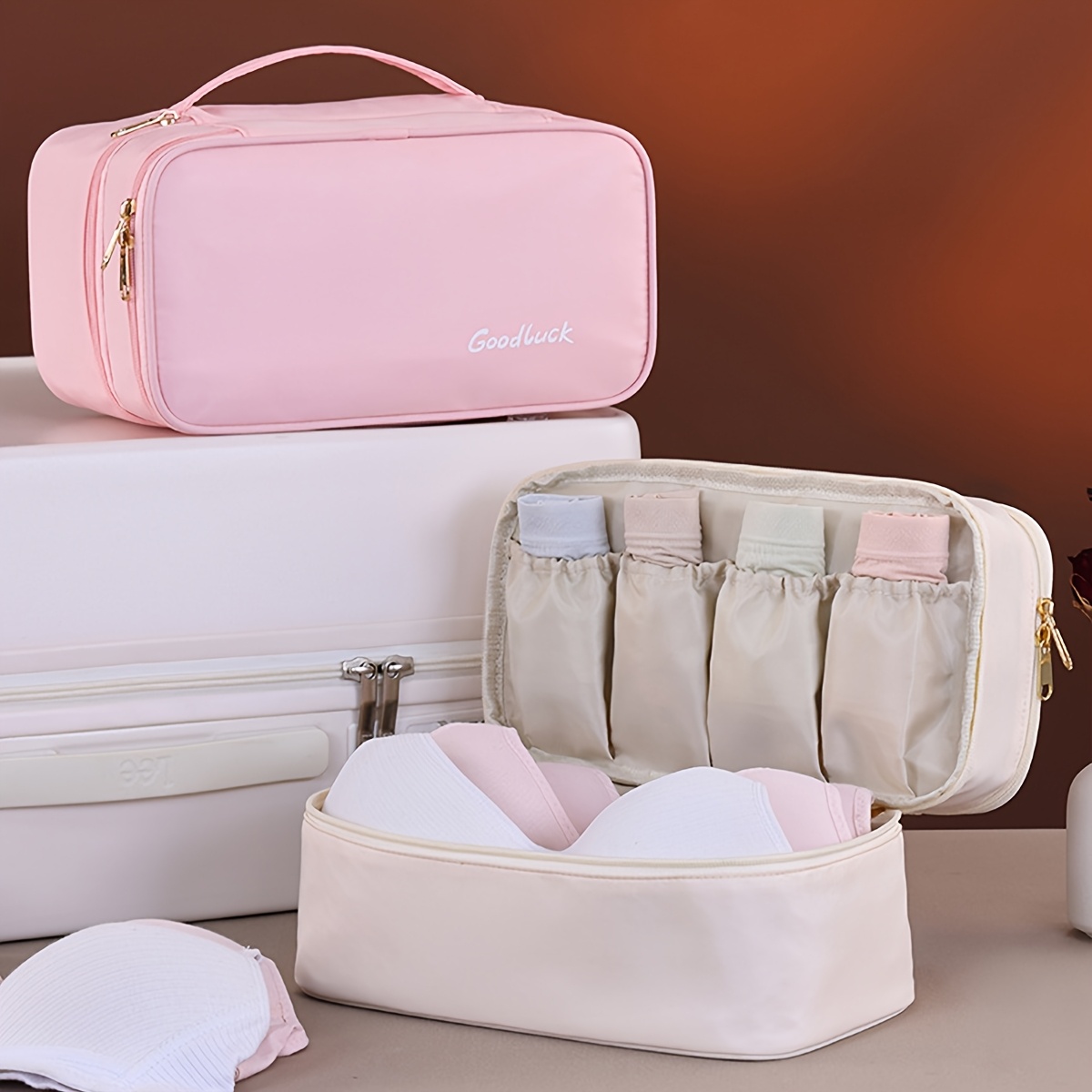 PU สามชั้นชุดชั้นในแบบพกพา Tra - Sock Organizer Tray บทวิจารณ์และราคา