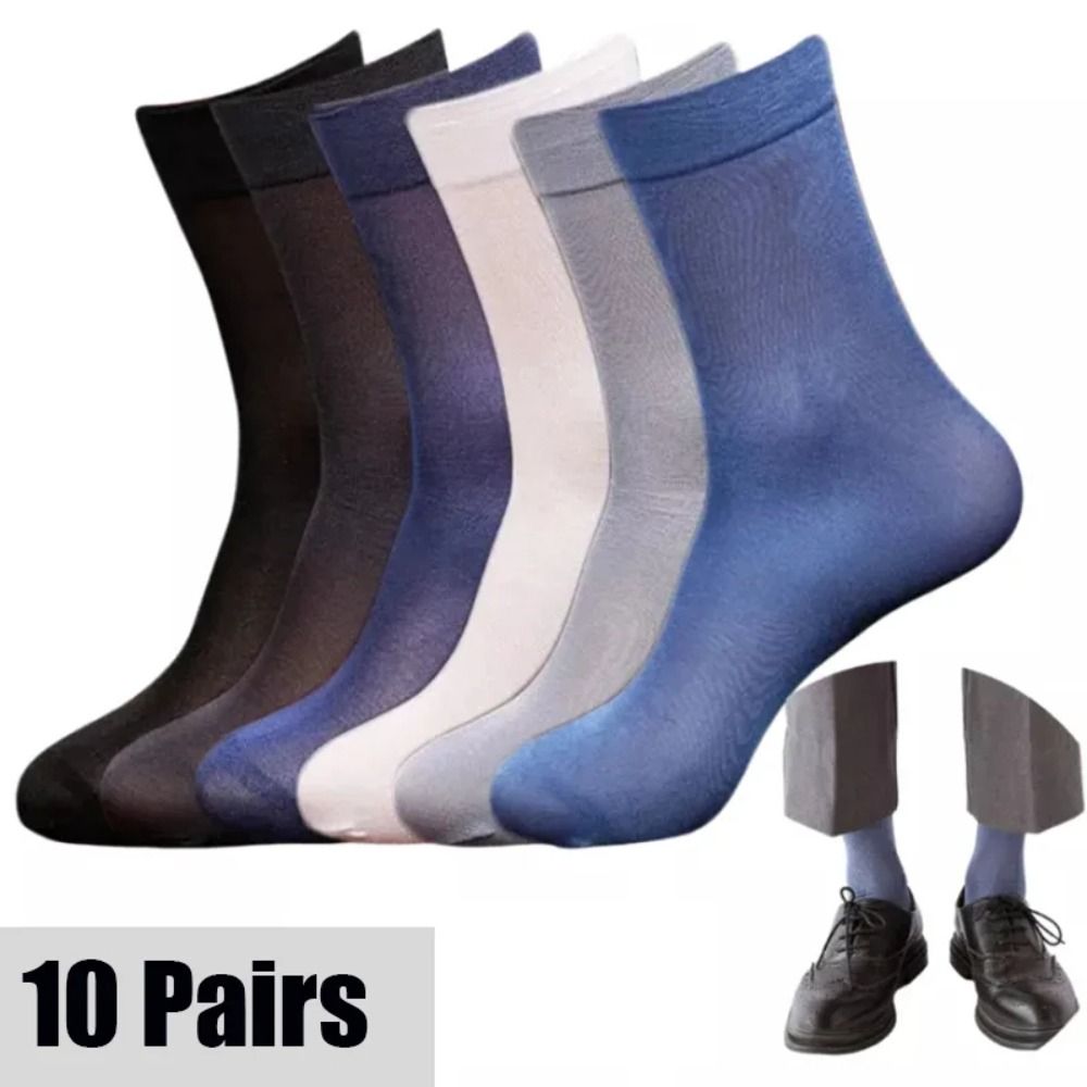 10 คู่ แฟชั่น ถุงเท้าผู้ชาย ระ - Silk Sock Bamboo บทวิจารณ์และราคา