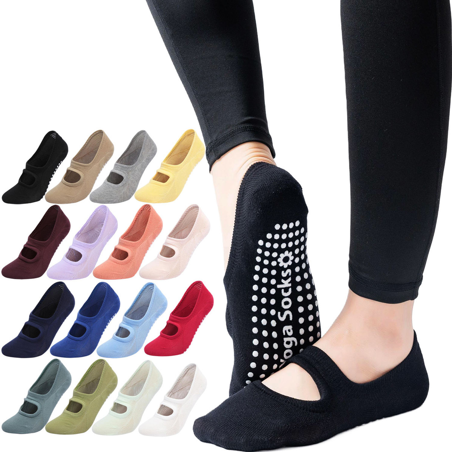 ถุงเท้าโยคะคุณภาพสูงสำหรับผู้ห - Grip Sock Yoga บทวิจารณ์และราคา