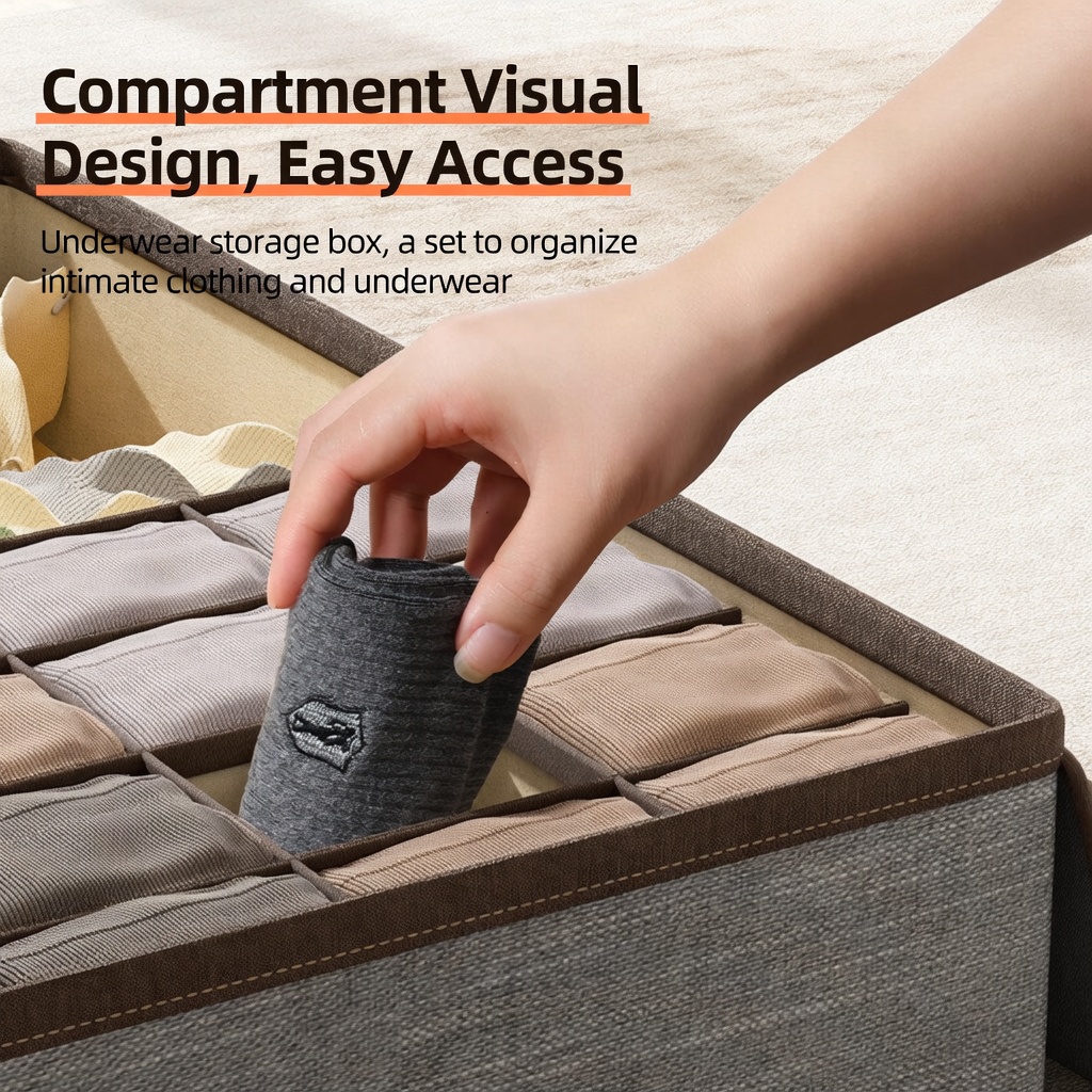 กล่องเก็บของแบบพับได้ 3 in 1 ส - Sock Organizer Tray บทวิจารณ์และราคา